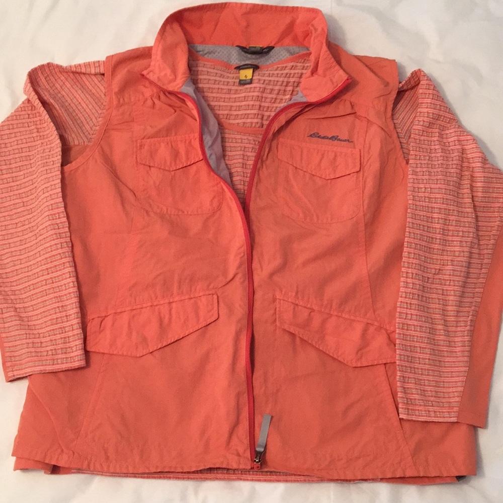 Eddie Bauer long sleeve tee and Travex vest